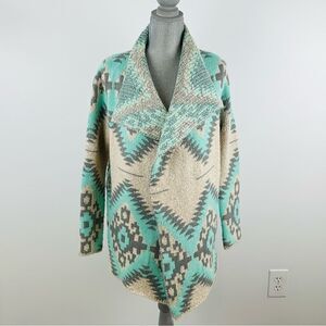 Wishlist Southwest Aztec Knit Cardigan Women’s SZ S/M Open Front Wool Blend Cozy